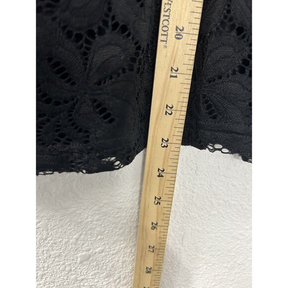 DJT Fashion Size‎ S Black Lace Floral Long Sleeved Lined Top Goth Grunge Witchy - Picture 6 of 12